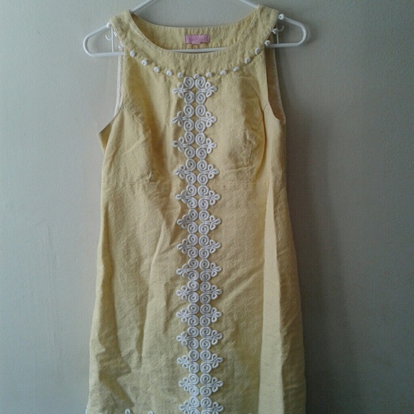 Lilly Pulitzer Yellow Cotton Summer Dress sz6 - Picture 2 of 8